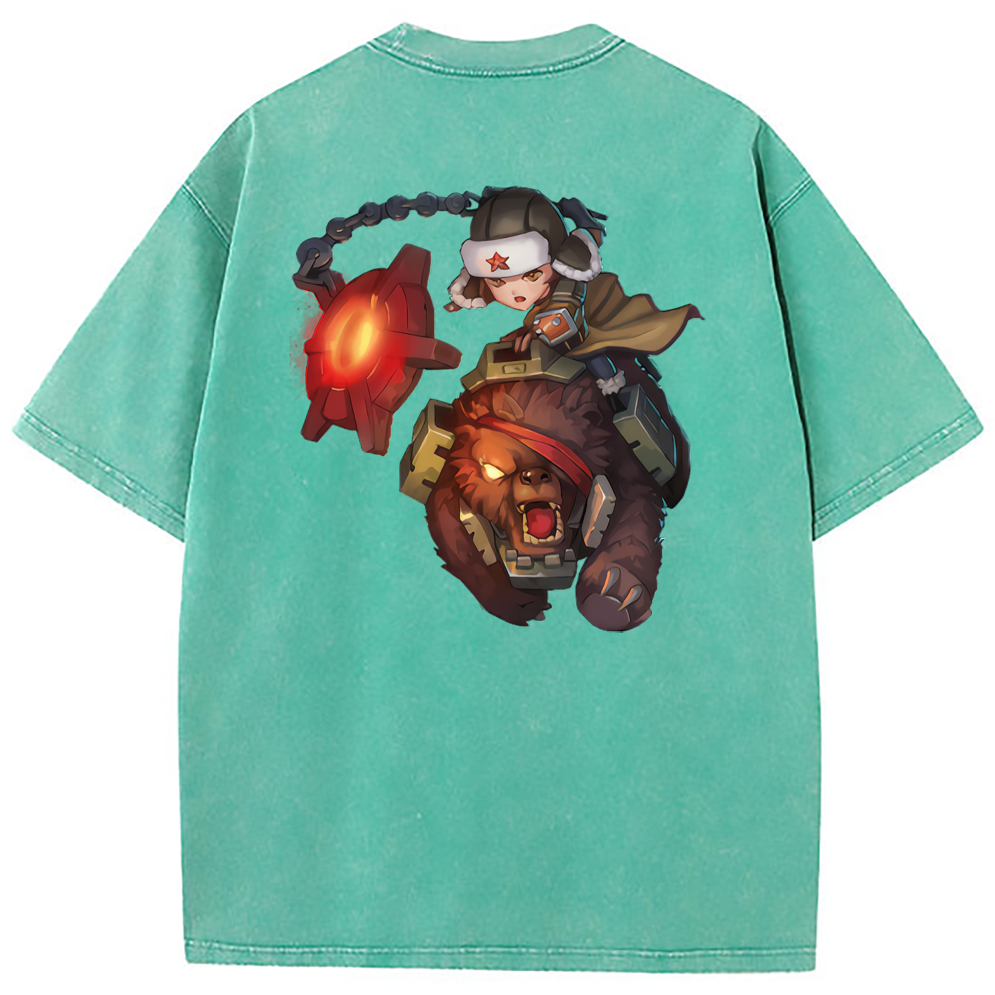 （画像用） リーグ・オブ・レジェンド League of Legends LOL 綿100% ヴィンテージ風 半袖Tシャツ（背面プリント）